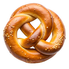 Soft Pretzel Knot Isolated on White Background