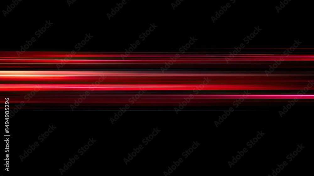 Poster abstract digital design with horizontal red light trails.