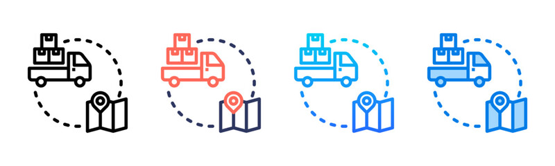 Logistics icon sheet multiple style collection