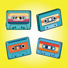 Obraz premium Cassette illustration background