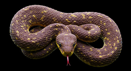 Fototapeta premium Close-Up of a Colorful and Unique Snake on Dark Background