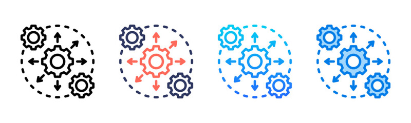 Integration icon sheet multiple style collection