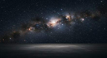 Fototapeta premium Vast Cosmic Scene with Distant Galaxies and Starry Background