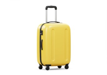 3D Illustration of Yellow suitcase isolated on white background ready for your next trip