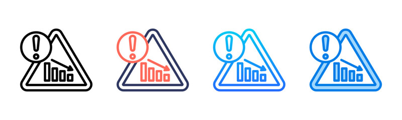 Risk icon sheet multiple style collection