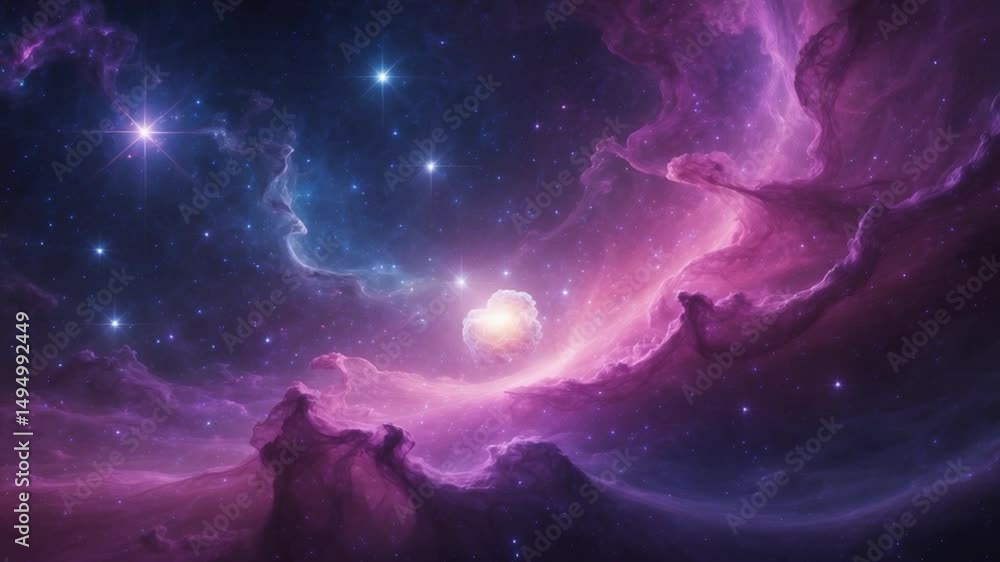Poster cosmic view of outer space: nebula. elements featured.