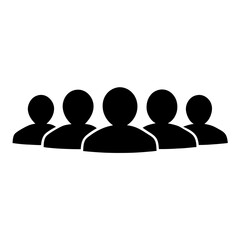 Simple flat group of five people icon for web or app design