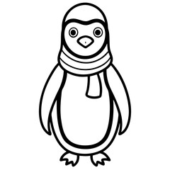 Blizzard Penguin line art vector