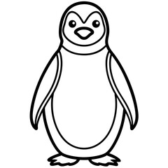Blizzard Penguin line art vector
