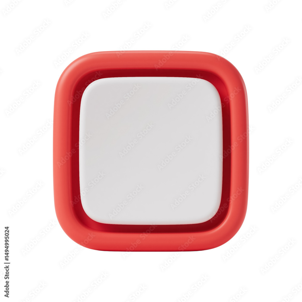 Poster red and white square frame modern minimalist design element