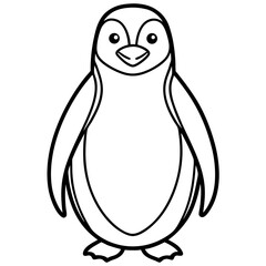 Blizzard Penguin line art vector
