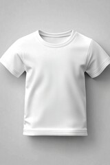 White T shirt mockup design on gray background. Copy space add design or logo. Generative Ai