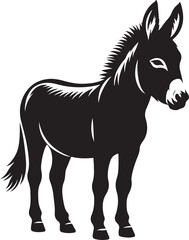 Fototapeta premium donkey black silhouette vector, donkey icon clip art 