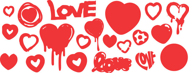 Hand drawn love proposal set line art vector