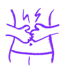 Stomac Pain Icon Crayon Chalk Drawing Vector