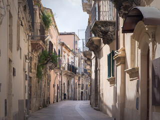 Exploring the Charming Streets of Ragusa, Sicily on a Sunny Afternoon, Italy