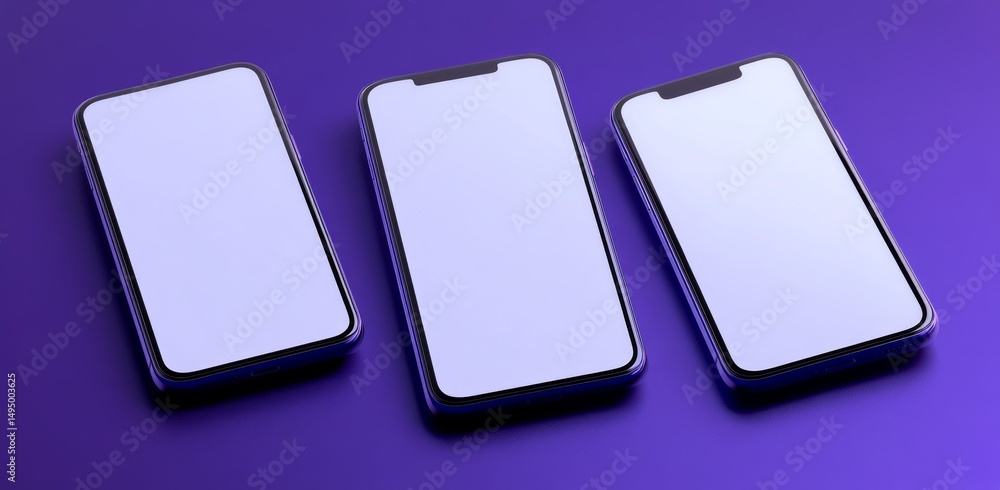 Poster modern illustration of a realistic smartphone mockup, including a device ui ux mockup designed for a