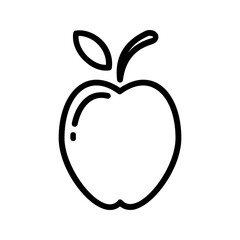 Outline apple icon vector in simple style for food branding
