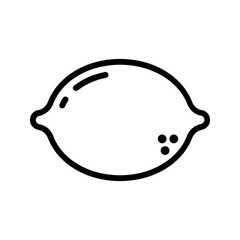 Outline lemon icon vector in simple style for beverage branding