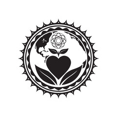 healing planet vector silhouette clip art logo design illustration. World environment day