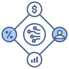 Decentralized Finance Blue Icon