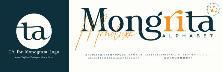  Monoluxe Mongrita Fashion Serif Stylish Display Bold Font alphabet