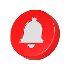 alert bell notification icon 3d rendering