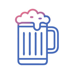 Foamy Beer Mug Vector. Simple Vector Illustration of Overflowing Foamy Beer