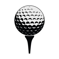 Golf Ball on Tee Silhouette Vector