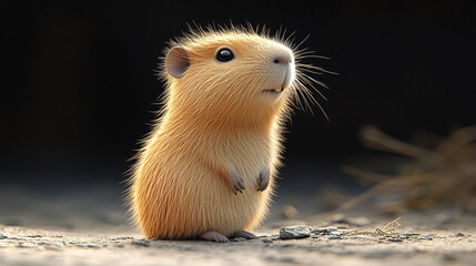 a cute minimalistic simple capybara side profile