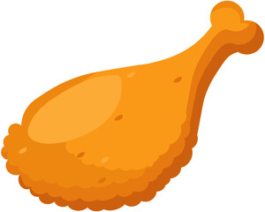 Delicious cartoon piece of fried chicken, fast food design element