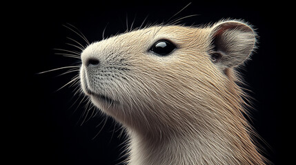 a cute minimalistic simple capybara side profile