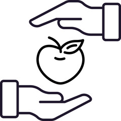 Apple between Hands Isolated Symbol for Web Sites, Books, Cards, Apps