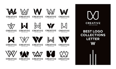 W letter logo vector design set