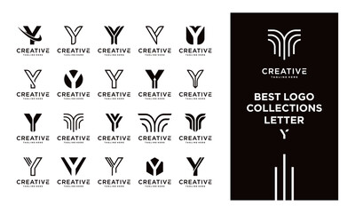 vector design logo set letter Y
