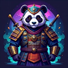 Panda Samurai Warrior of the Night Sky