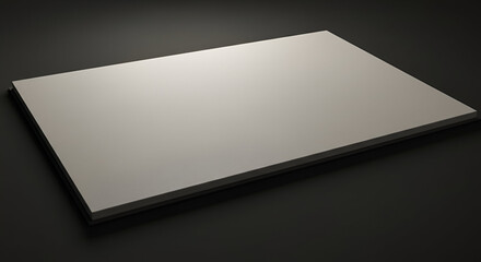 Blank light gray book mockup on dark background. Product presentation with minimalist design, showcasing cover texture.