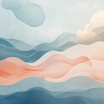 Stylized background in pale pastel tones representing a peaceful and creative year,