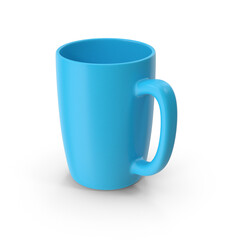 Empty Blue Ceramic Coffee Mug Isolated on White Background