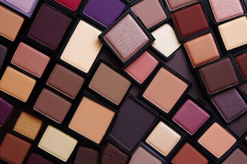 Many eyeshadow palettes in various shades