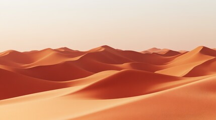 Naklejka premium Vast, orange desert dunes stretch across the horizon.