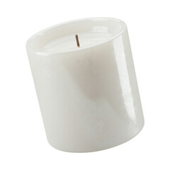 3d white candle isolated on transparent background
