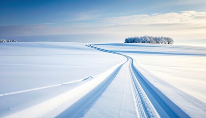 Winters Path Snow Trail to Icy Treescape