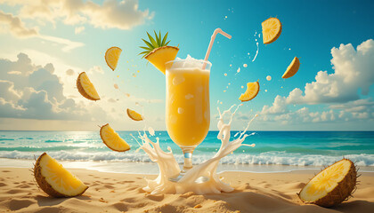 refreshing taste of summer with vibrant Pina Colada