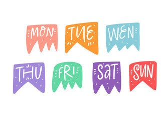 Colorful and Engaging Days of the Week Banners That are Perfect for Various Creative Projects