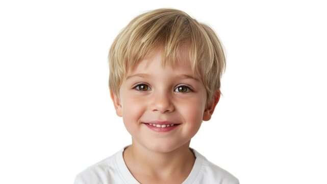 Dynamic video montage of happy children's faces from diverse nationalities rapidly changing, representing multiculturalism and childhood joy against a white background