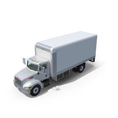White box truck isolated on transparent background