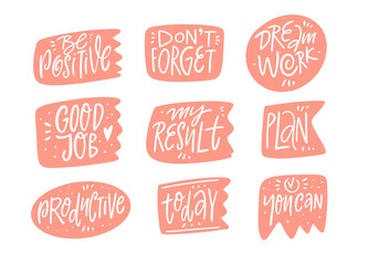 Obraz premium Inspirational Handwritten Quotes to Increase Your Productivity and Motivation Levels