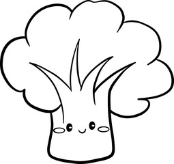Fluffy Broccoli Crown with Kawaii Face