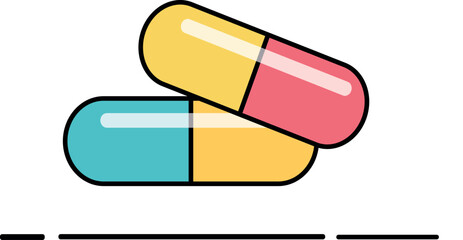 Pills sign .Color vector illustration